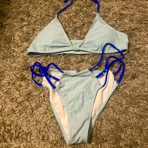 Light Blue Bikini with Blue Straps